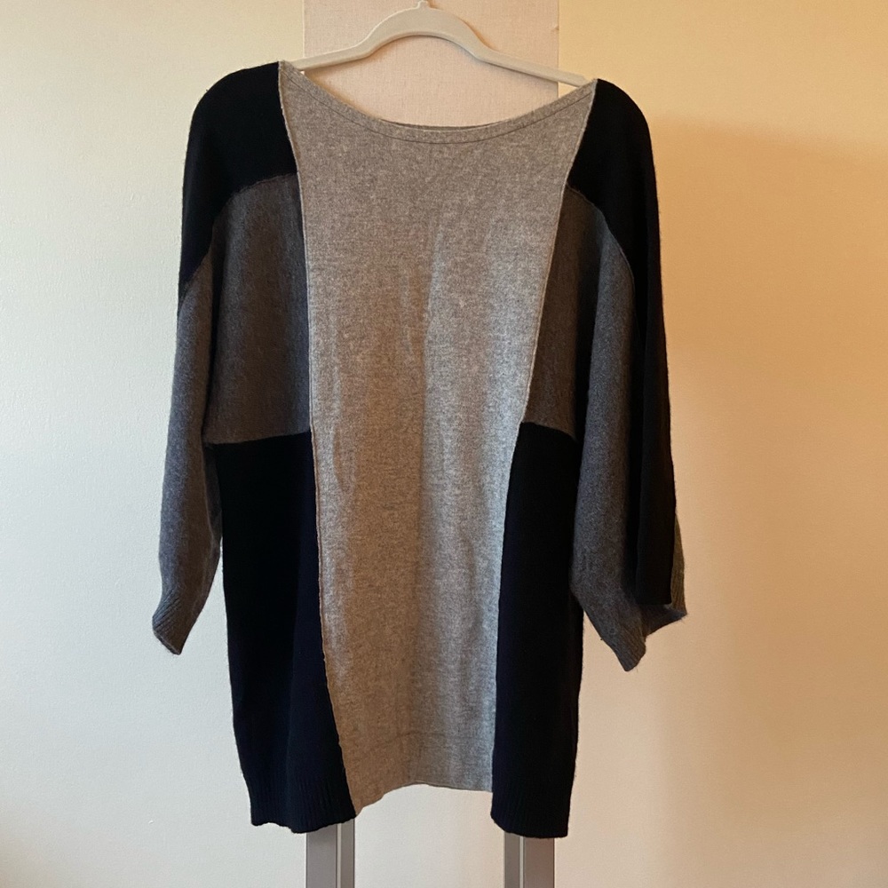 Colorblock 100% cashmere Crew Neck Sweater